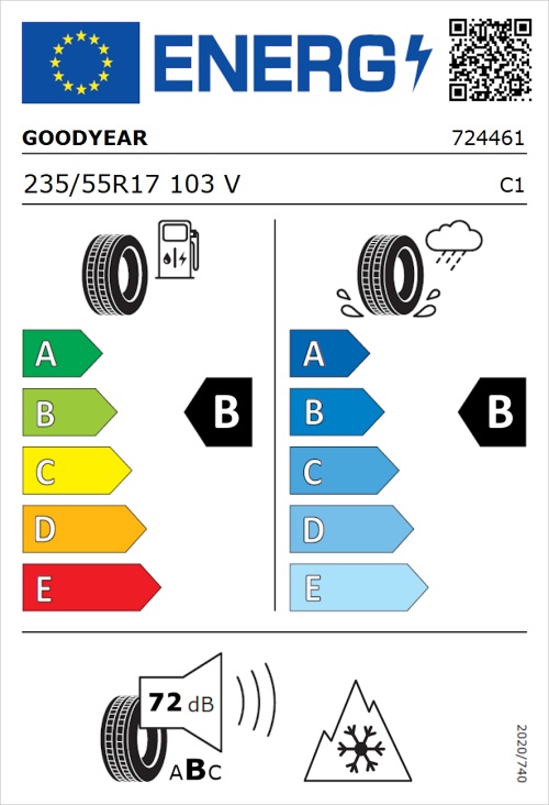 Tyre Label for Goodyear Vector All-Season 4 235/55R17 103V